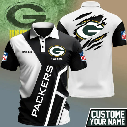 LIMITED EDITION - NEW CUSTOMIZED NFL08 GBP GREEN BAY PACKERS POLO SHIRT
