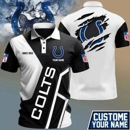 LIMITED EDITION - NEW CUSTOMIZED NFL17 IDC INDIANAPOLIS COLTS POLO SHIRT