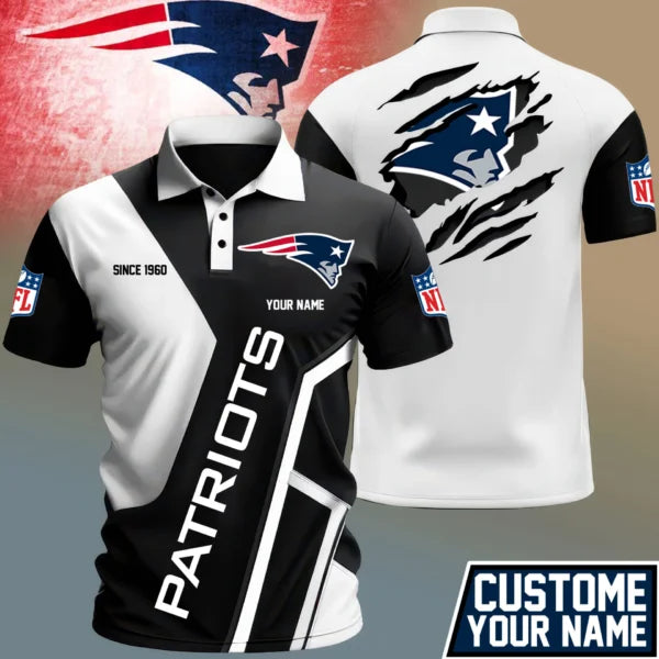LIMITED EDITION - NEW CUSTOMIZED NFL27 NEP NEW ENGLAND PATRIOTS POLO SHIRT