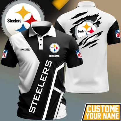 LIMITED EDITION - NEW CUSTOMIZED NFL14 PSB PITTSBURGH STEELERS POLO SHIRT