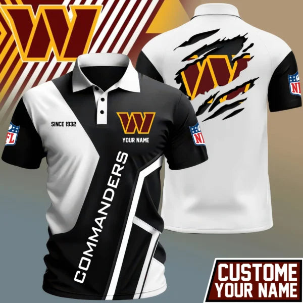 LIMITED EDITION - NEW CUSTOMIZED NFL12 WTC WASHINGTON COMMANDERS POLO SHIRT