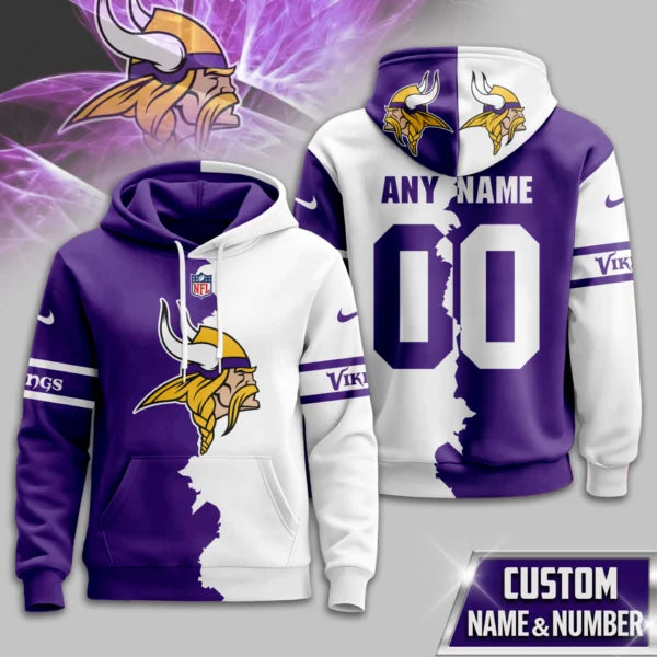 LIMITED EDITION - NEW CUSTOMIZED NFL05 MVK MINNESOTA VIKINGS UNISEX T-SHIRT, POLO, HOODIE & JACKETS