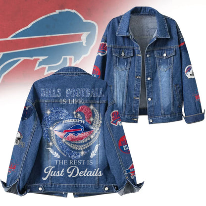 LIMITED EDITION - NEW CUSTOMIZED NFL03 BFB BUFFALO BILLS DENIM JACKET