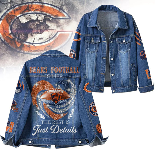 LIMITED EDITION - NEW CUSTOMIZED NFL26 CCB CHICAGO BEARS DENIM JACKET
