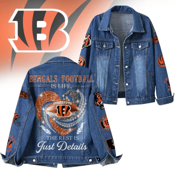 LIMITED EDITION - NEW CUSTOMIZED NFL16 CCB CINCINNATI BENGALS DENIM JACKET