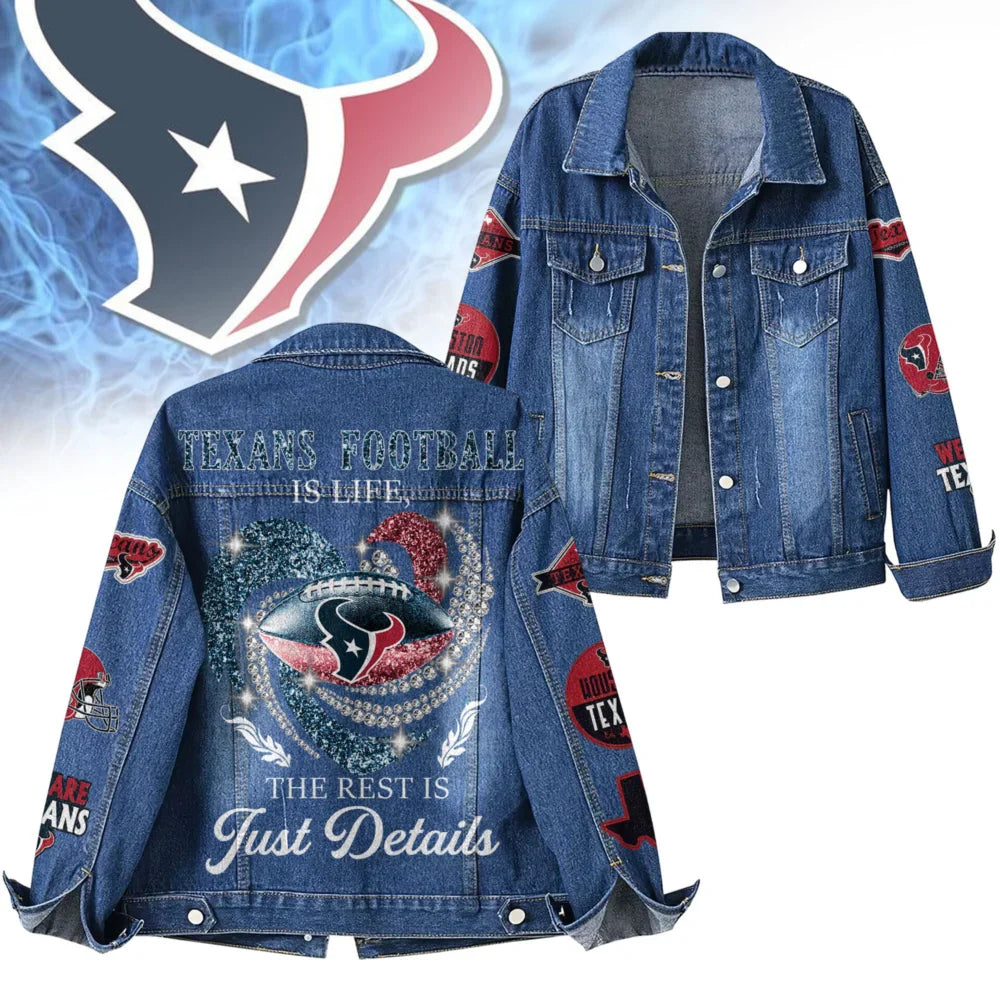 LIMITED EDITION - NEW CUSTOMIZED NFL15 HTT HOUSTON TEXANS DENIM JACKET