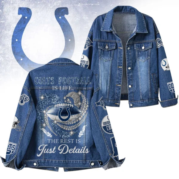 LIMITED EDITION - NEW CUSTOMIZED NFL17 IDC INDIANAPOLIS COLTS DENIM JACKET