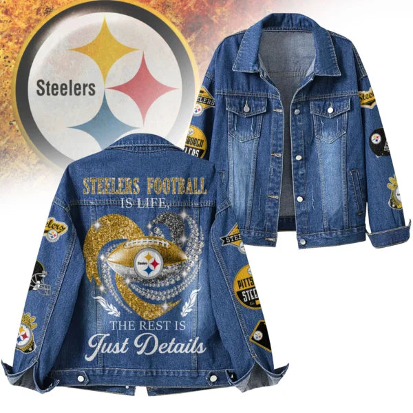 LIMITED EDITION - NEW CUSTOMIZED NFL14 PSB PITTSBURGH STEELERS DENIM JACKET