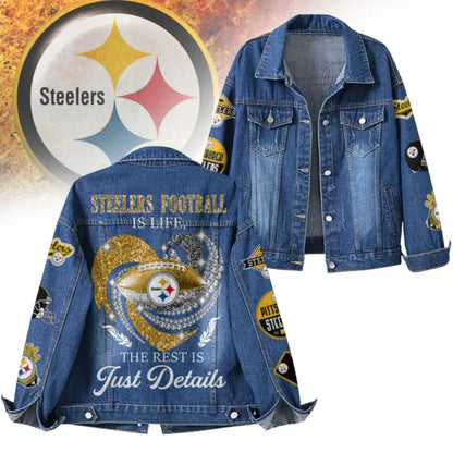 LIMITED EDITION - NEW CUSTOMIZED NFL14 PSB PITTSBURGH STEELERS DENIM JACKET