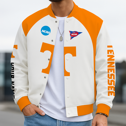 LIMITED EDITION - NEW CUSTOMIZED NCAA FBS01 TNV TENNESSEE VOLUNTEERS BASEBALL JACKET, SATIN VARSITY JACKET