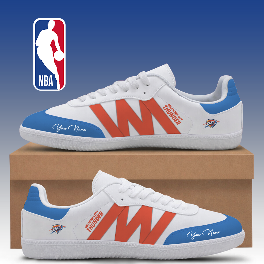 LIMITED EDITION - NEW CUSTOMIZED NBA01 OCT OKLAHOMA CITY THUNDER CLASSIC SNEAKERS