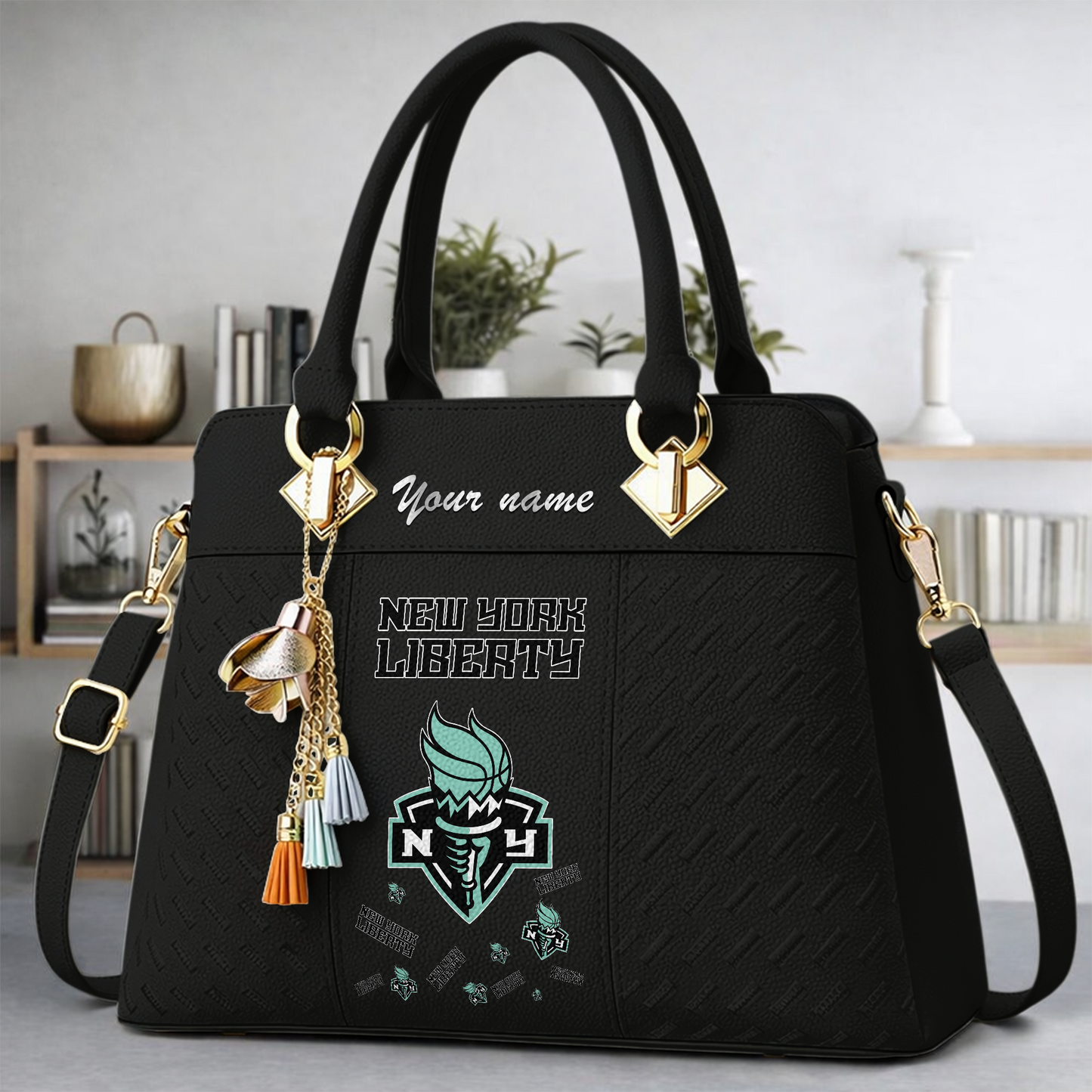 [FAN FAVORITE] NEW CUSTOMIZED WNBA10 NYL NEW YORK LIBERTY MULTICOLOR HANDBAG