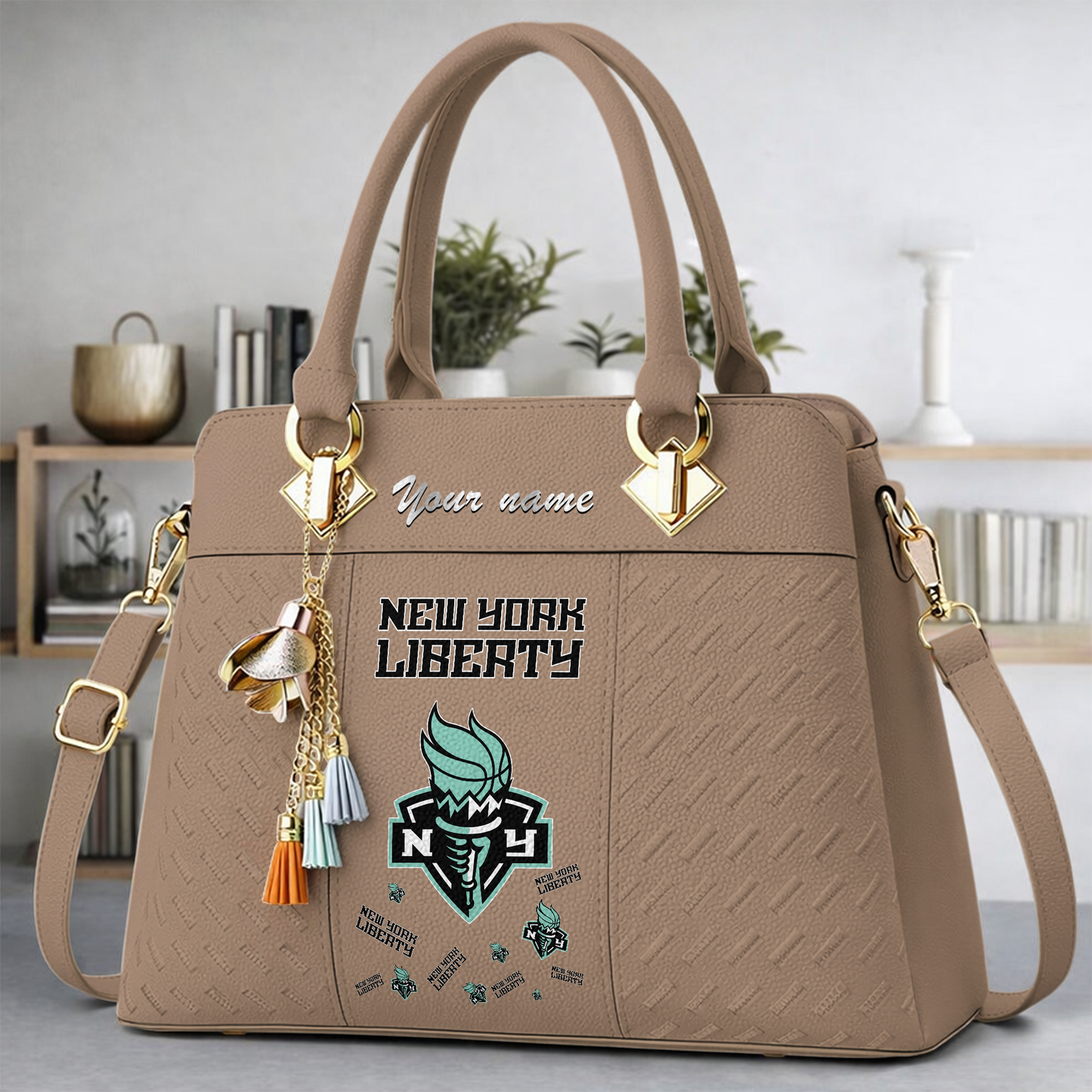 [FAN FAVORITE] NEW CUSTOMIZED WNBA10 NYL NEW YORK LIBERTY MULTICOLOR HANDBAG