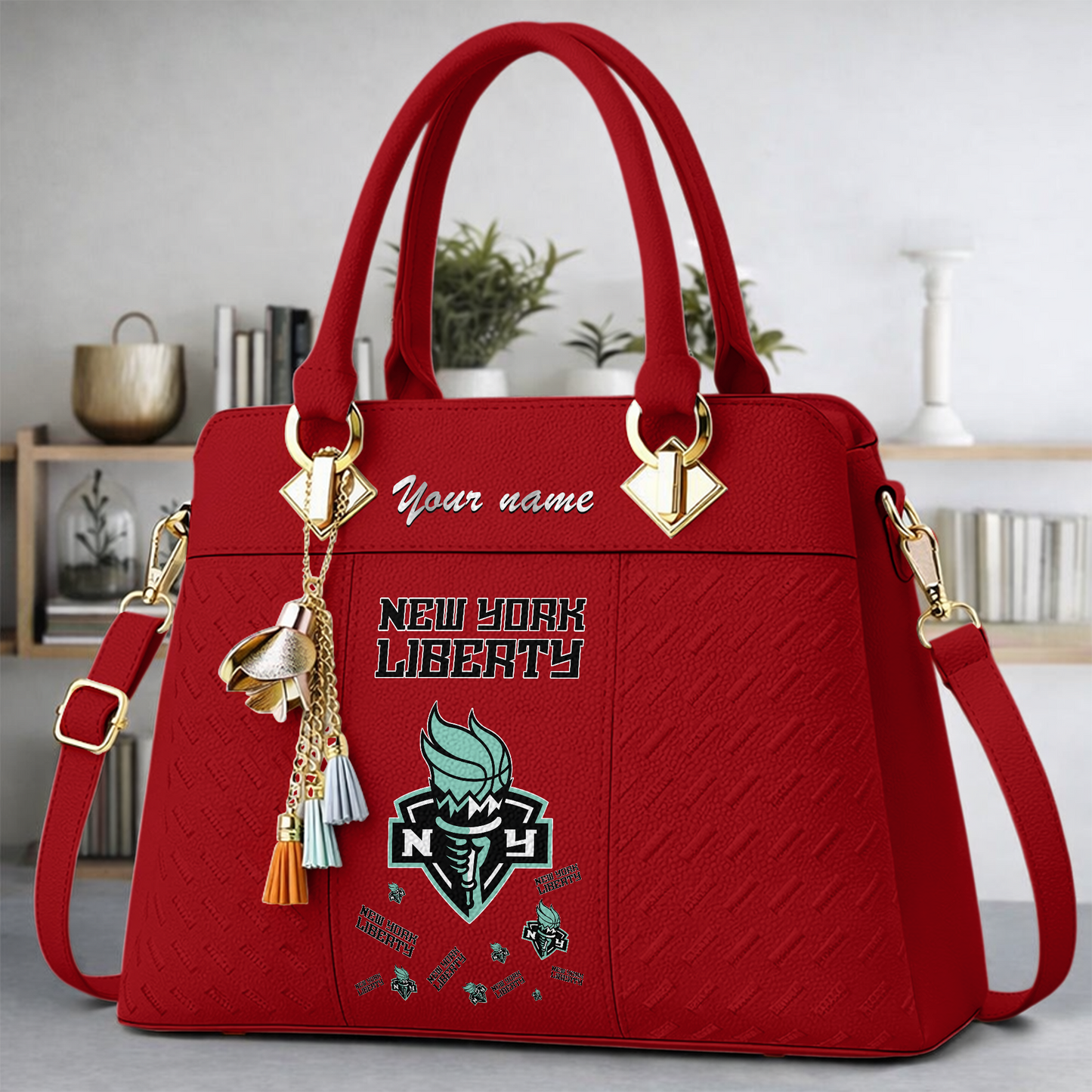 [FAN FAVORITE] NEW CUSTOMIZED WNBA10 NYL NEW YORK LIBERTY MULTICOLOR HANDBAG