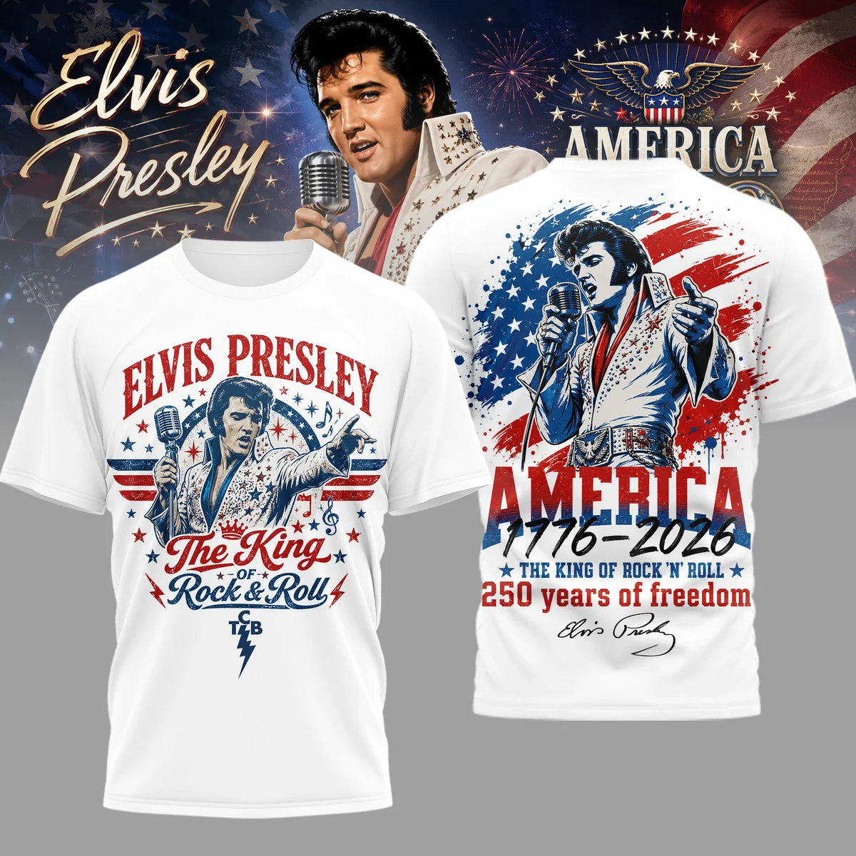 [FAN FAVORITE] NEW CUSTOMIZED ELVIS PRESLEY MULTICOLOR T-SHIRT