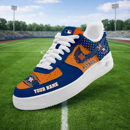 LIMITED EDITION - NEW CUSTOMIZED MLB10 HAS HOUSTON ASTROS AF1 SNEAKERS