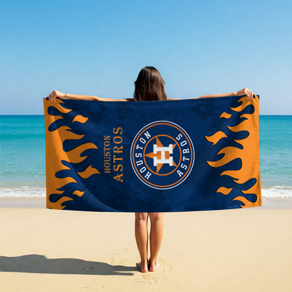 LIMITED EDITION - NEW CUSTOMIZED MLB10 HAS HOUSTON ASTROS BEACH TOWEL FOR FAN