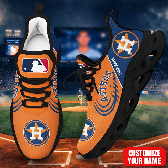 LIMITED EDITION - NEW CUSTOMIZED MLB10 HAS HOUSTON ASTROS PREMIUM CLUNKY SNEAKERS