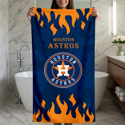 LIMITED EDITION - NEW CUSTOMIZED MLB10 HAS HOUSTON ASTROS BEACH TOWEL FOR FAN