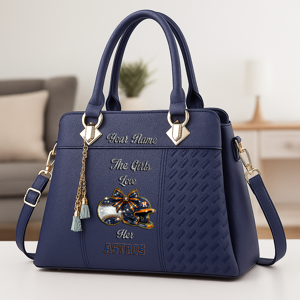 LIMITED EDITION - NEW CUSTOMIZED MLB10 HAS HOUSTON ASTROS ZIP HANDBAG MULTICOLOR