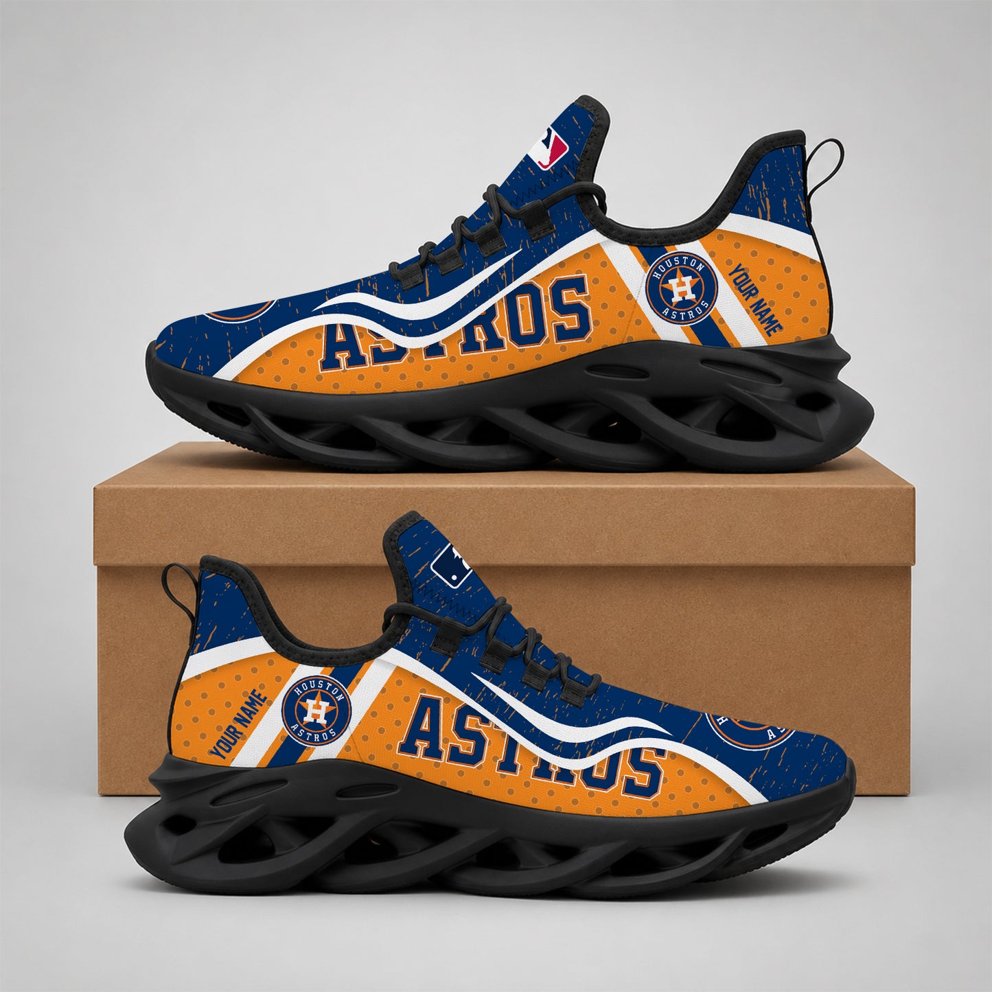 ELITE EDITION - NEW CUSTOMIZED MLB10 HAS HOUSTON ASTROS MAX SOUL SHOES