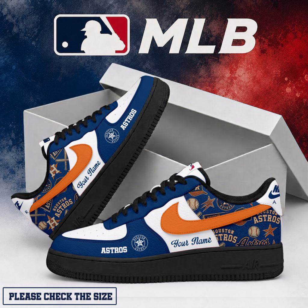 LIMITED EDITION - NEW CUSTOMIZED MLB10 HAS HOUSTON ASTROS AF1 SHOES
