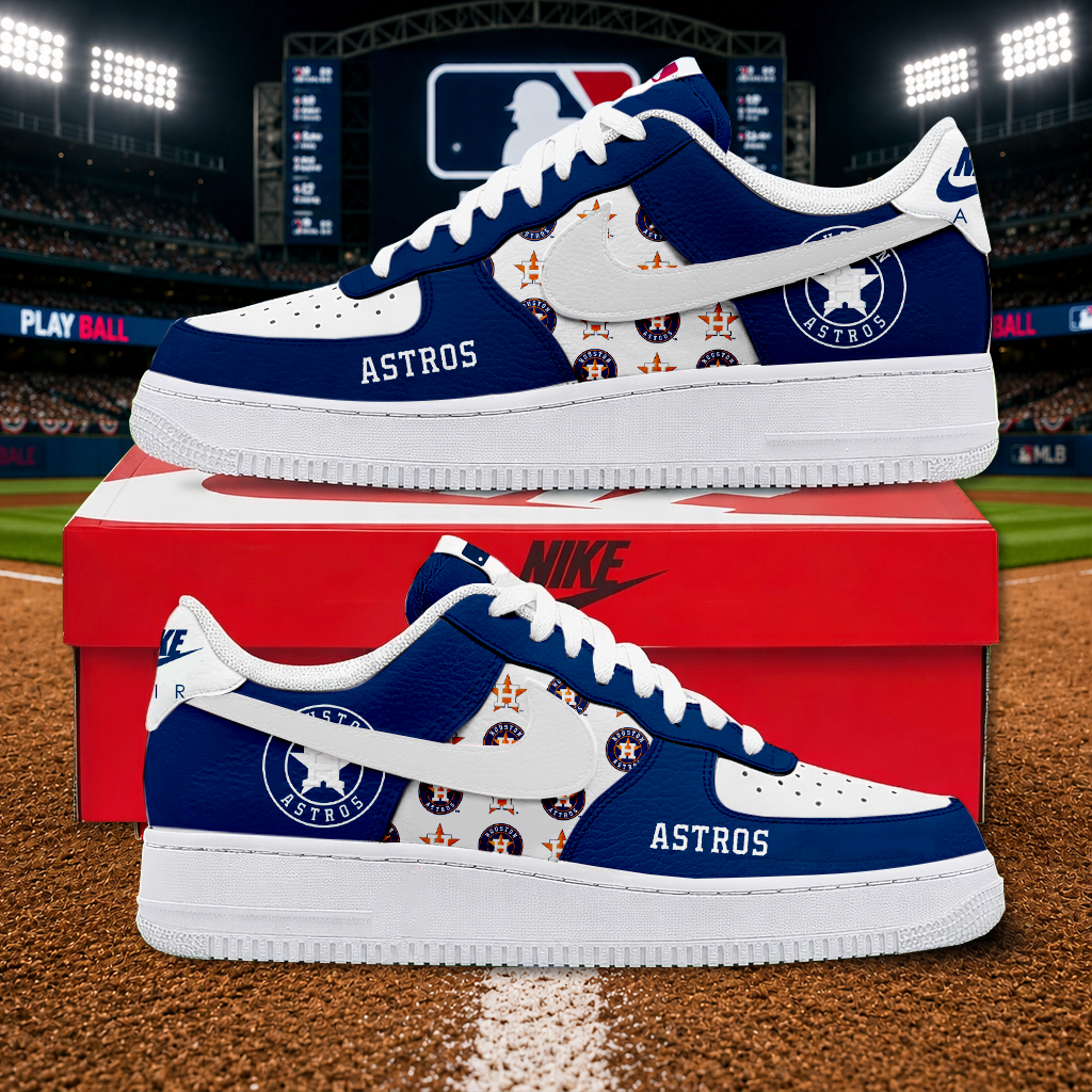 LIMITED EDITION - NEW CUSTOMIZED MLB10 HAS HOUSTON ASTROS AF1 SHOES