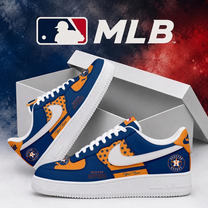 LIMITED EDITION - NEW CUSTOMIZED MLB10 HAS HOUSTON ASTROS AF1 SHOES