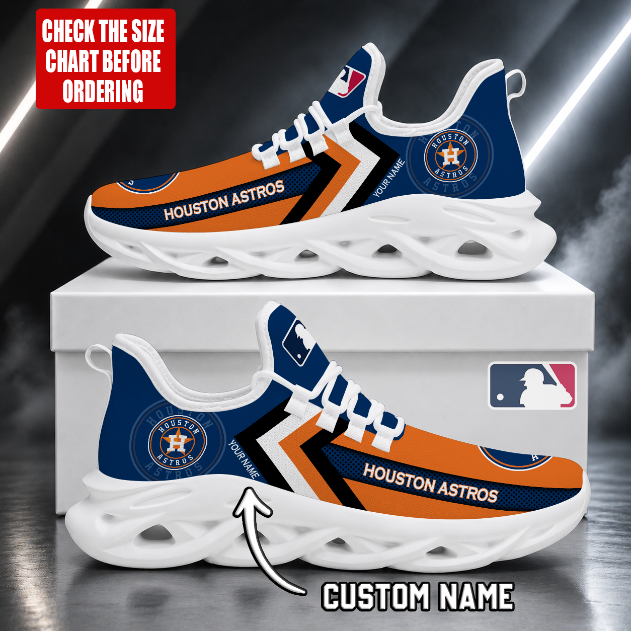 LIMITED EDITION - NEW CUSTOMIZED MLB10 HAS HOUSTON ASTROS MAX SOUL SHOES