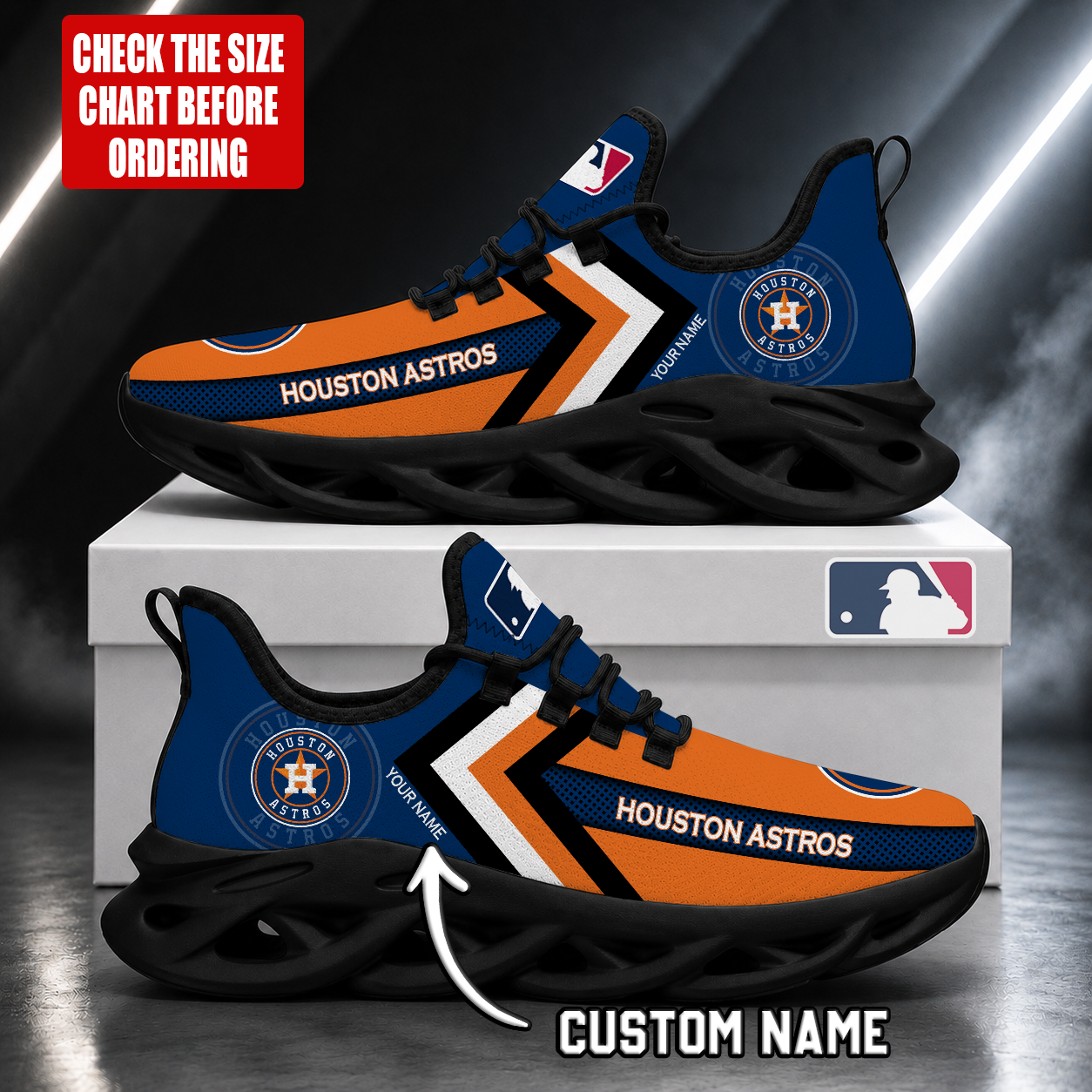 LIMITED EDITION - NEW CUSTOMIZED MLB10 HAS HOUSTON ASTROS MAX SOUL SHOES
