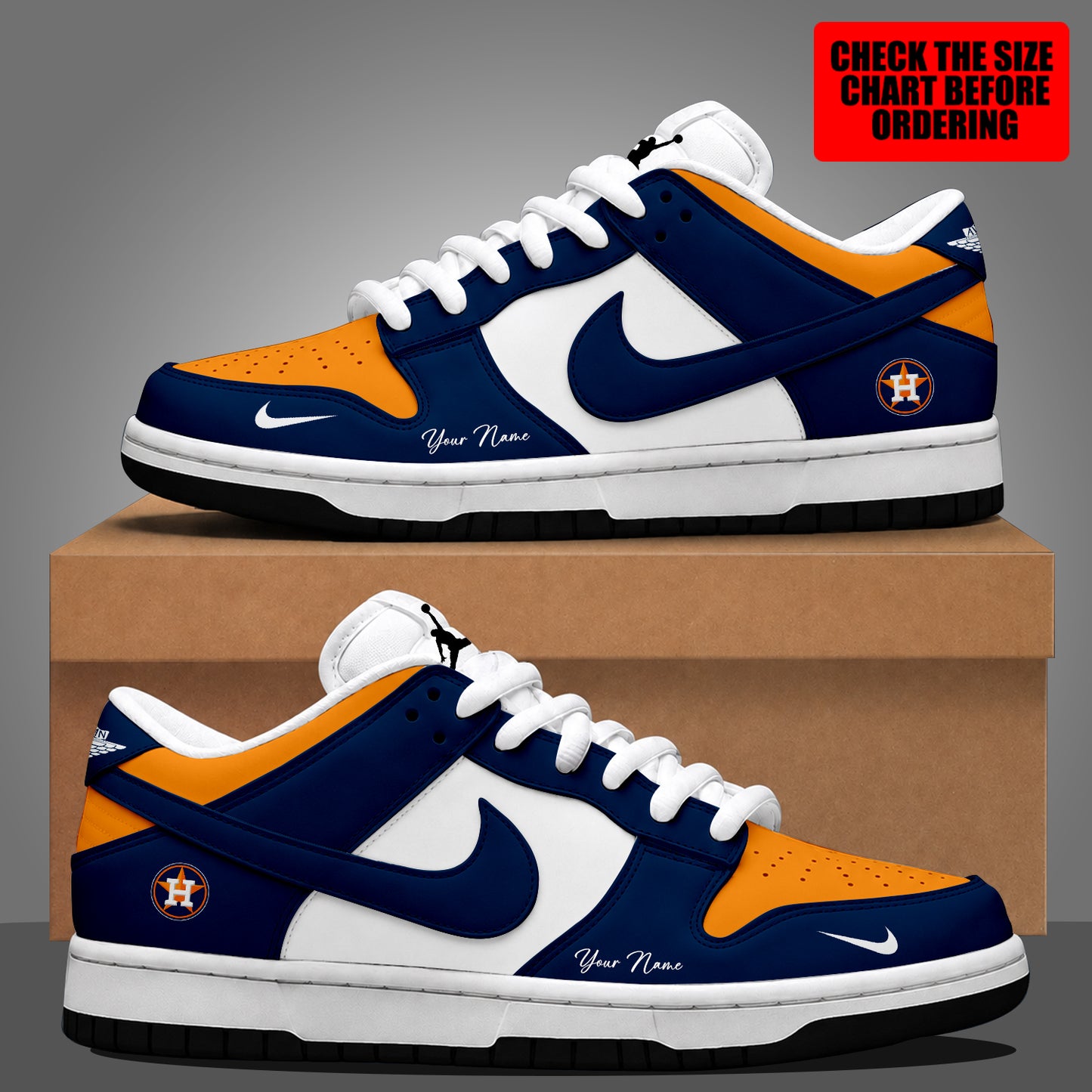 [FLASH SALE] NEW CUSTOMIZED MLB10 HAS HOUSTON ASTROS DUNK LOW SHOES