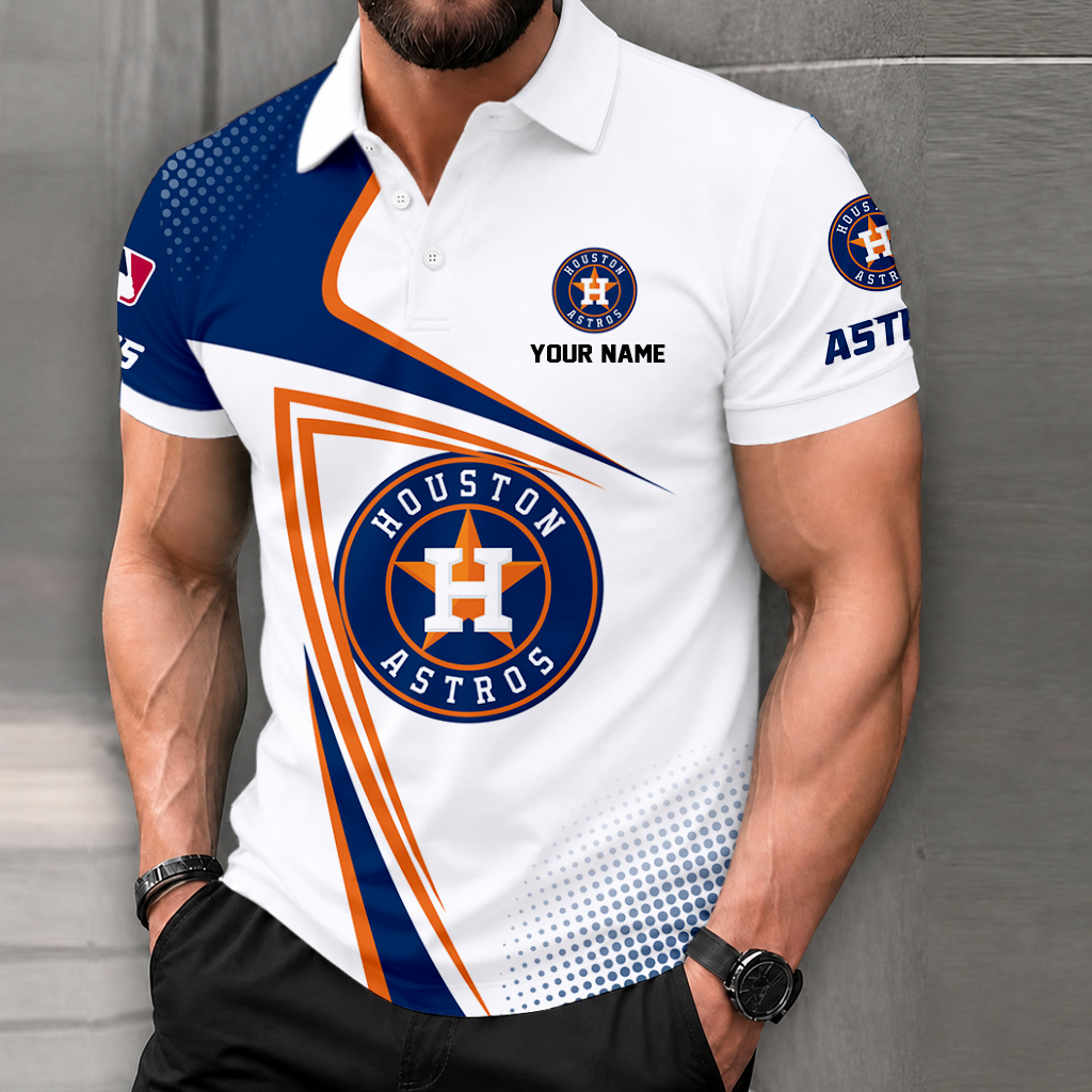 LIMITED EDITION - NEW CUSTOMIZED MLB10 HAS HOUSTON ASTROS POLO SHIRT, ZIP POLO SHIRT & T-SHIRTS