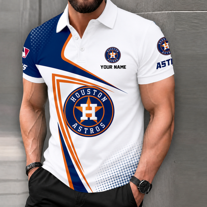 LIMITED EDITION - NEW CUSTOMIZED MLB10 HAS HOUSTON ASTROS POLO SHIRT, ZIP POLO SHIRT & T-SHIRTS