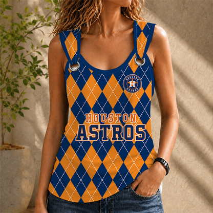 [FLASH SALE] NEW CUSTOMIZED MLB10 HAS HOUSTON ASTROS O-RING SHOULDER TANK TOP