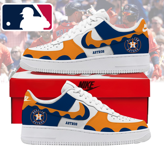 FINAL CLEARANCE - NEW CUSTOMIZED MLB10 HAS HOUSTON ASTROS AF1 SHOES