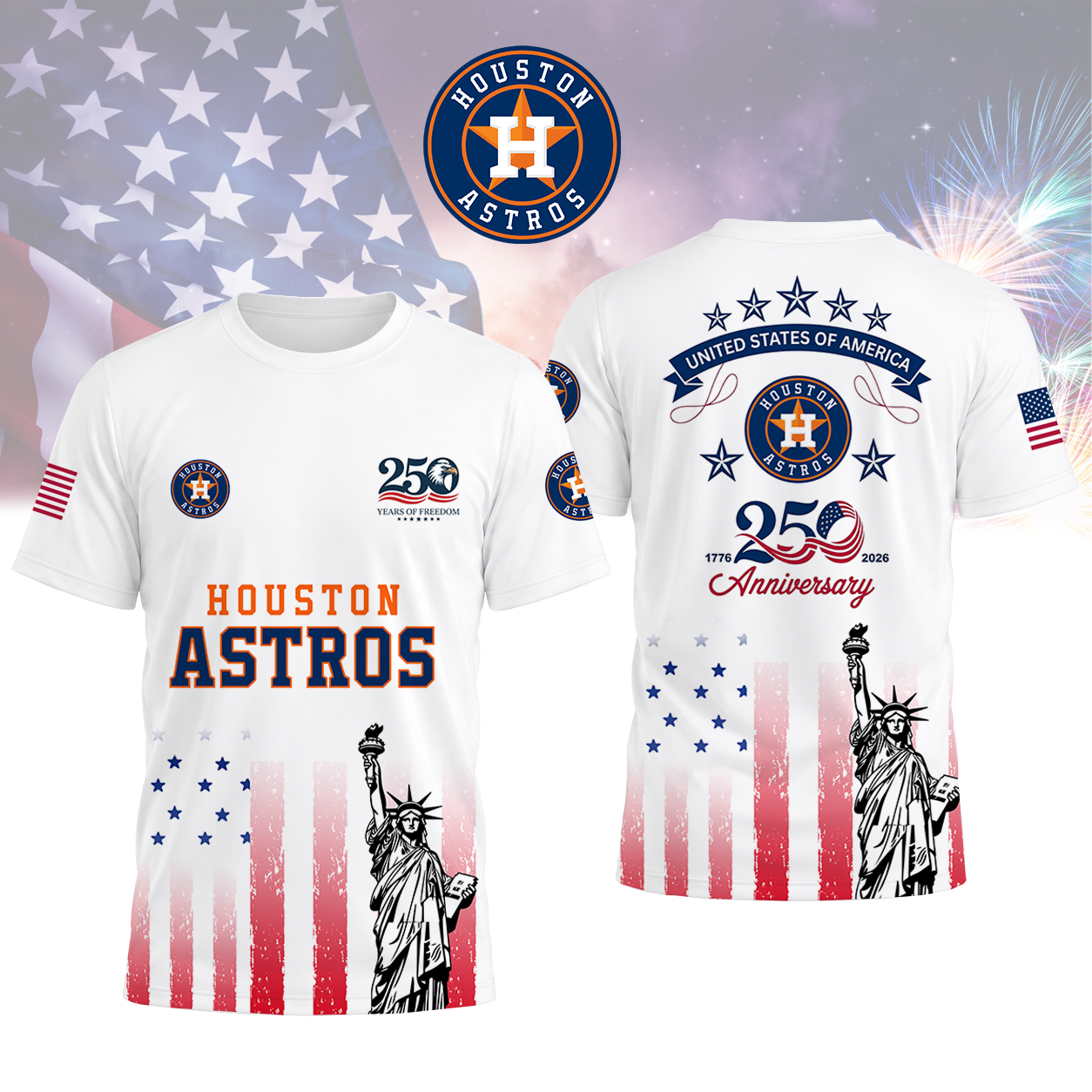 LIMITED EDITION - NEW CUSTOMIZED MLB10 HAS HOUSTON ASTROS T-SHIRT, POLO SHIRT, ZIP POLO SHIRT, SWEATSHIRT, HOODIE & ZIP HOODIE