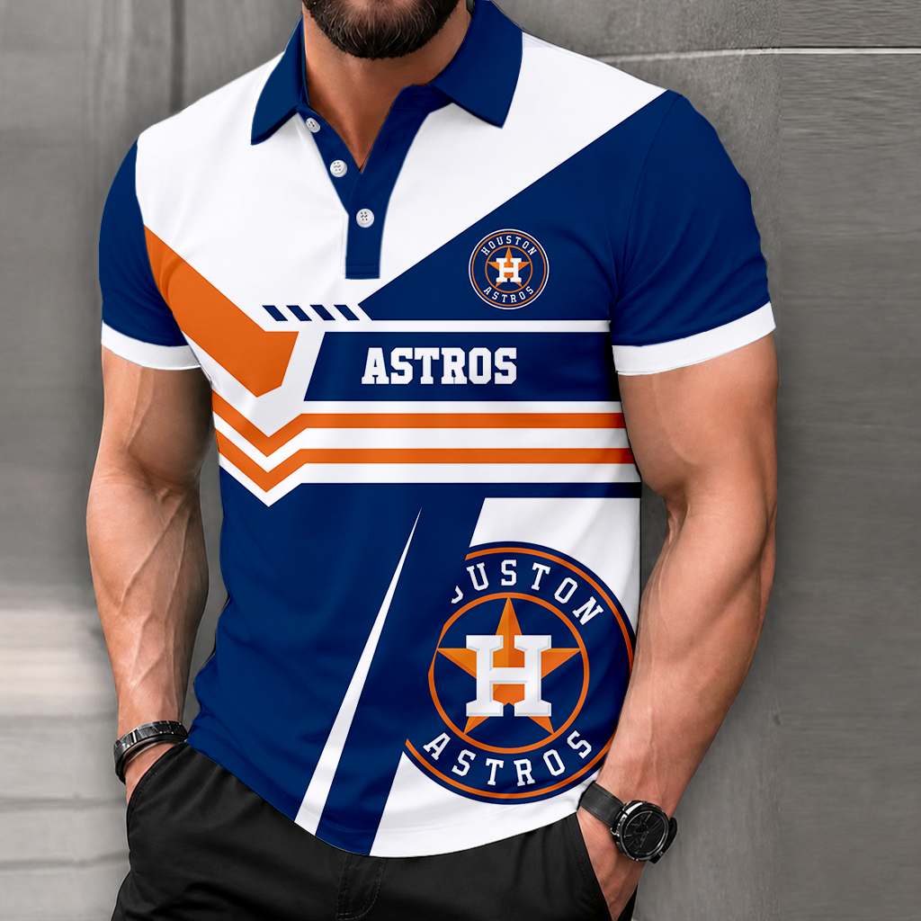 LIMITED EDITION - NEW CUSTOMIZED MLB10 HAS HOUSTON ASTROS POLO SHIRT, ZIP POLO SHIRT & T-SHIRTS