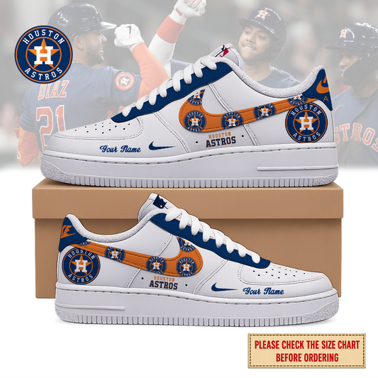 LIMITED EDITION - NEW CUSTOMIZED MLB10 HAS HOUSTON ASTROS AF1 SHOES
