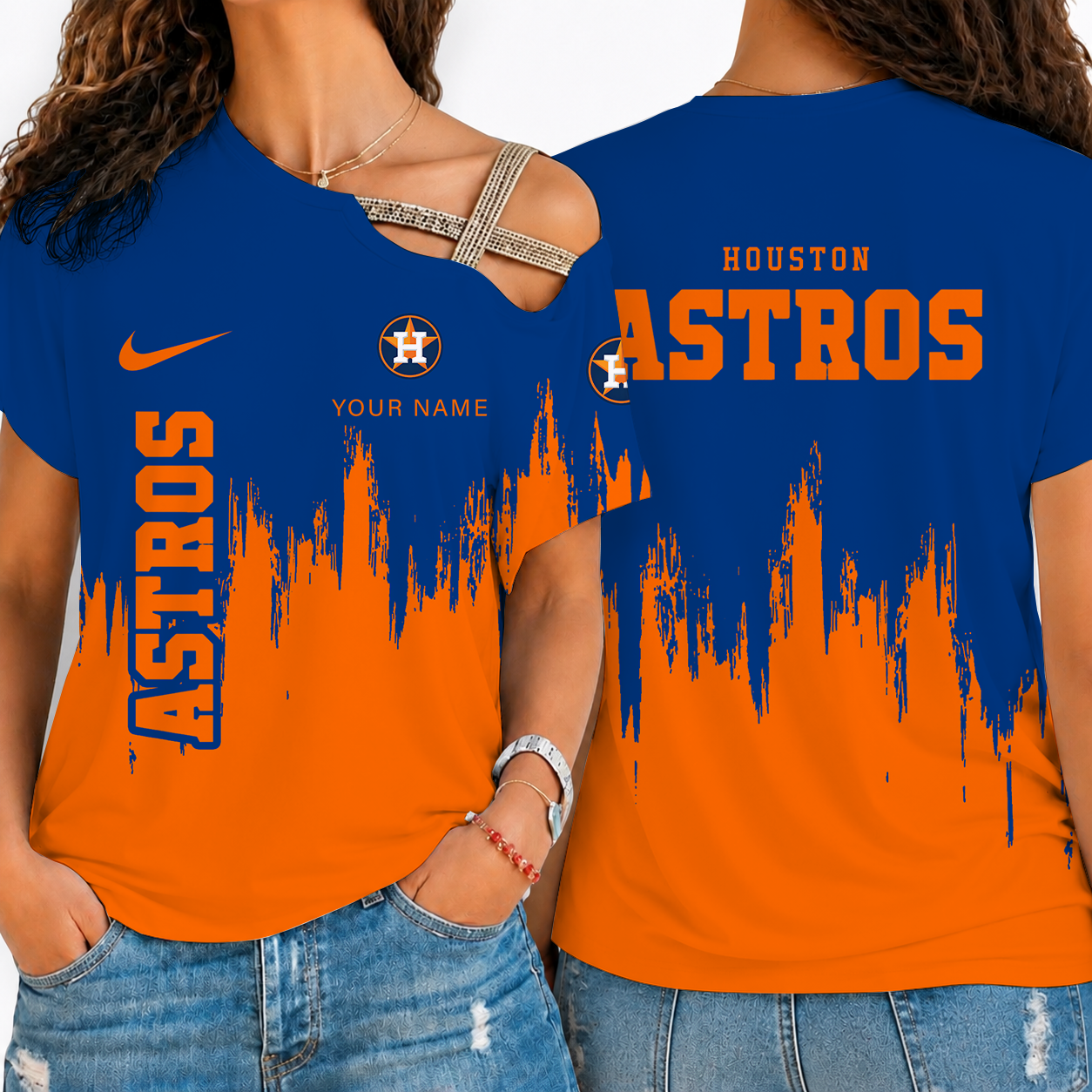[FLASH SALE] NEW CUSTOMIZED MLB10 HAS HOUSTON ASTROS SHOULDER SHIRT