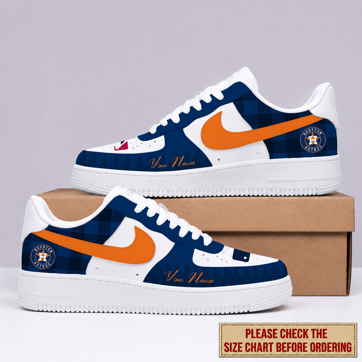 LIMITED EDITION - NEW CUSTOMIZED MLB10 HAS HOUSTON ASTROS AF1 SHOES