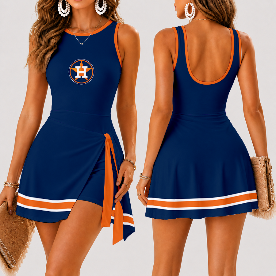 [FLASH SALE] NEW CUSTOMIZED MLB10 HAS HOUSTON ASTROS WOMEN'S SUMMER SKORT DRESS