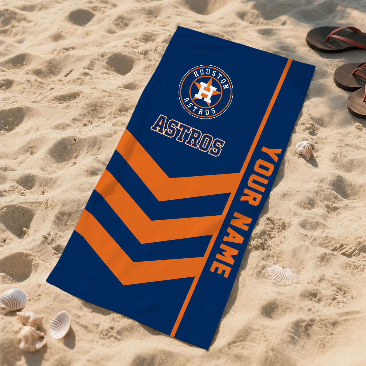 LIMITED EDITION - NEW CUSTOMIZED MLB10 HAS HOUSTON ASTROS BEACH TOWEL FOR FAN