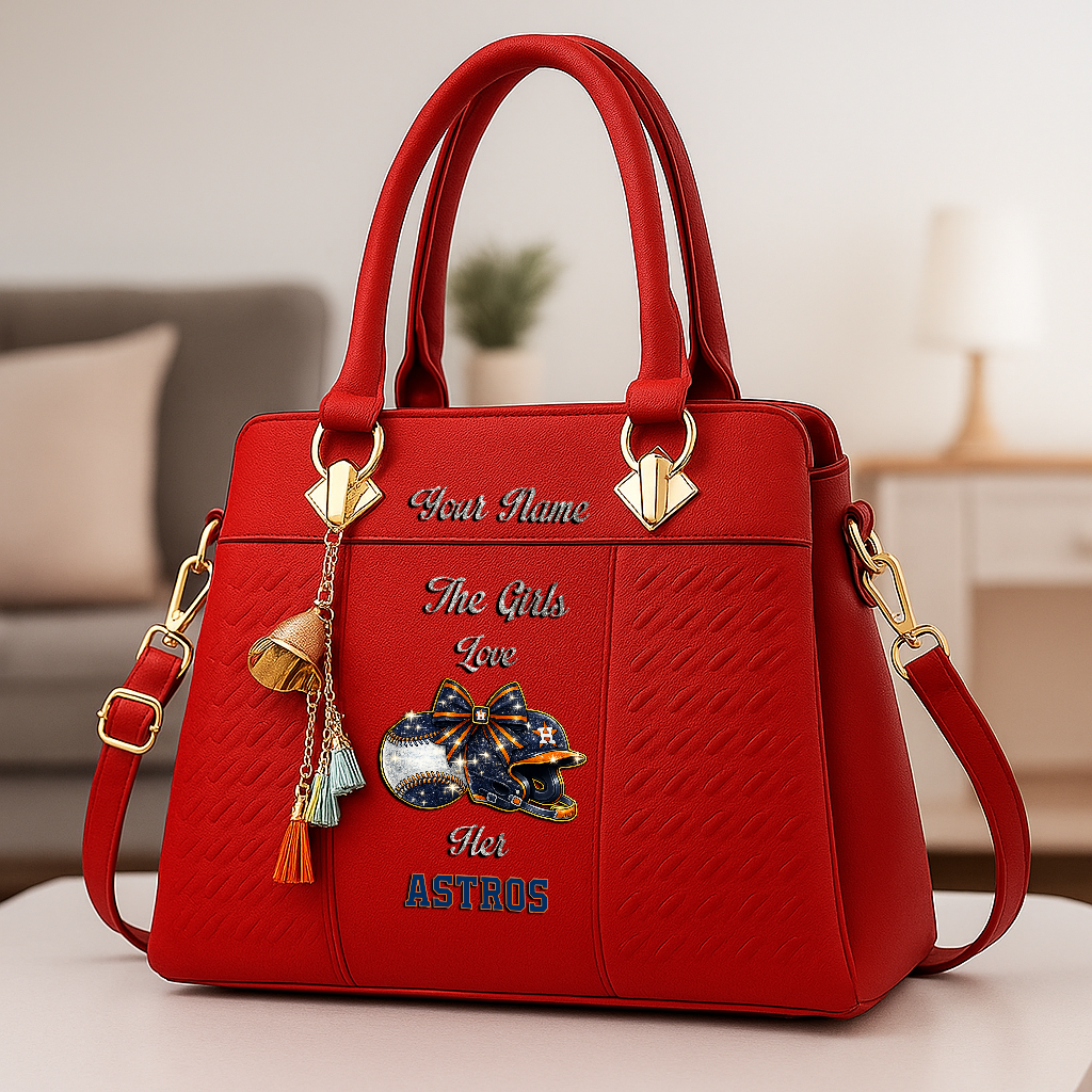 LIMITED EDITION - NEW CUSTOMIZED MLB10 HAS HOUSTON ASTROS ZIP HANDBAG MULTICOLOR