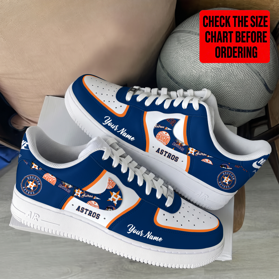 LIMITED EDITION - NEW CUSTOMIZED MLB10 HAS HOUSTON ASTROS AF1 SHOES