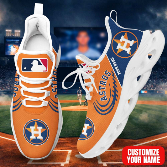 LIMITED EDITION - NEW CUSTOMIZED MLB10 HAS HOUSTON ASTROS PREMIUM CLUNKY SNEAKERS
