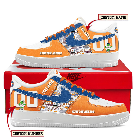 LIMITED EDITION - NEW CUSTOMIZED MLB10 HAS HOUSTON ASTROS AF1 SHOES