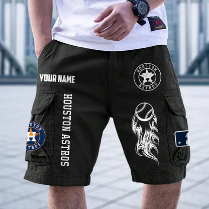 [FLASH SALE] NEW CUSTOMIZED MLB10 HAS HOUSTON ASTROS MEN'S CARGO SHORTS