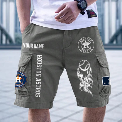 [FLASH SALE] NEW CUSTOMIZED MLB10 HAS HOUSTON ASTROS MEN'S CARGO SHORTS