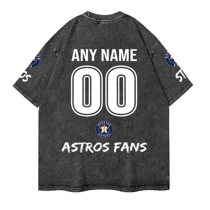 [FLASH SALE] NEW CUSTOMIZED MLB10 HAS HOUSTON ASTROS MULTICOLOR WASHED TEE