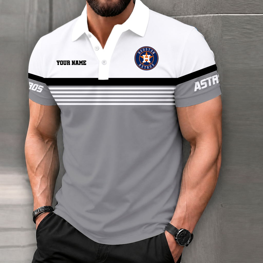 FINAL CLEARANCE - NEW CUSTOMIZED MLB10 HAS HOUSTON ASTROS POLO SHIRT